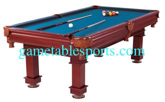 China 8 Feet Deluxe Pool Table Wool Blend Cloth Billiard Table Leather Pockets supplier